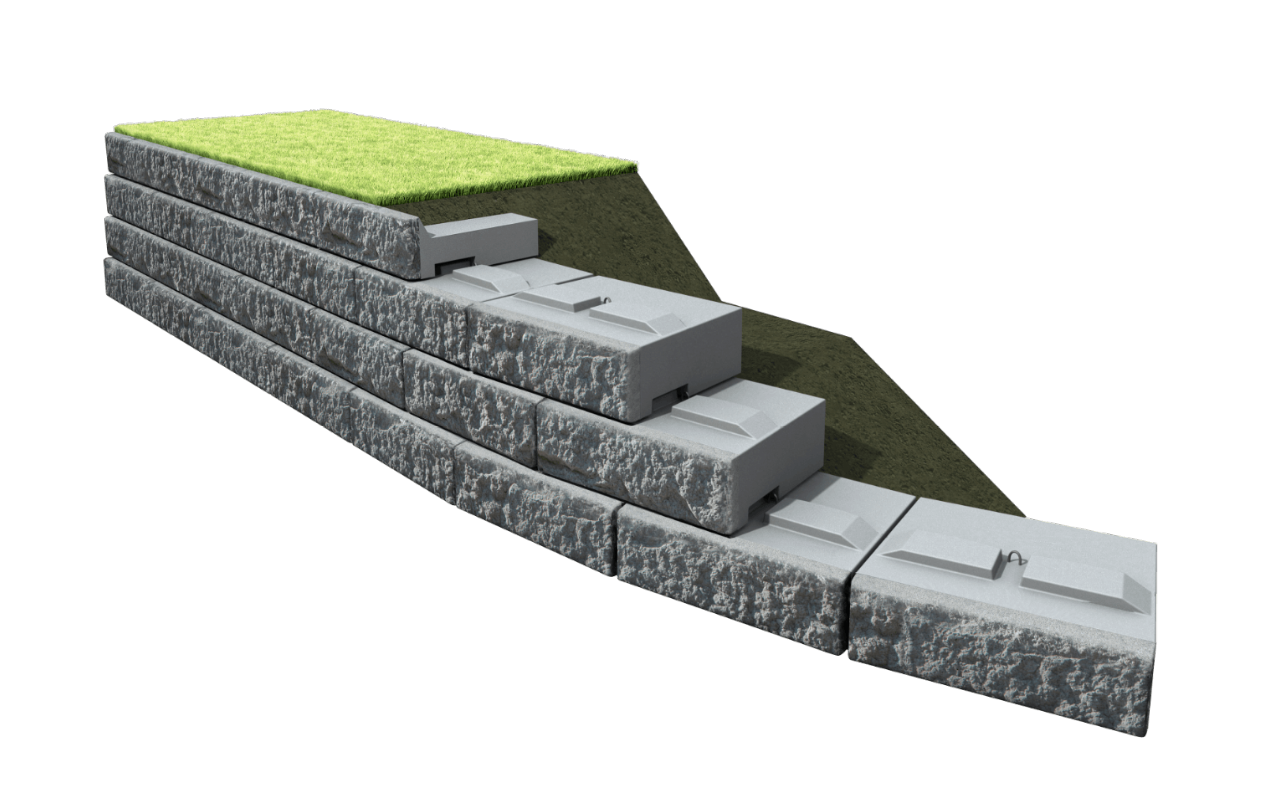 Stützwand grafisch in 3-D dargestellt